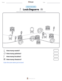 Louis Daguerre printable worksheet preview