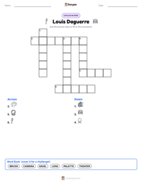 Louis Daguerre printable worksheet preview