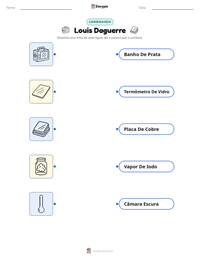 Prévia da folha de atividades imprimível Louis Daguerre