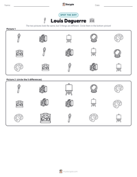 Louis Daguerre printable worksheet preview