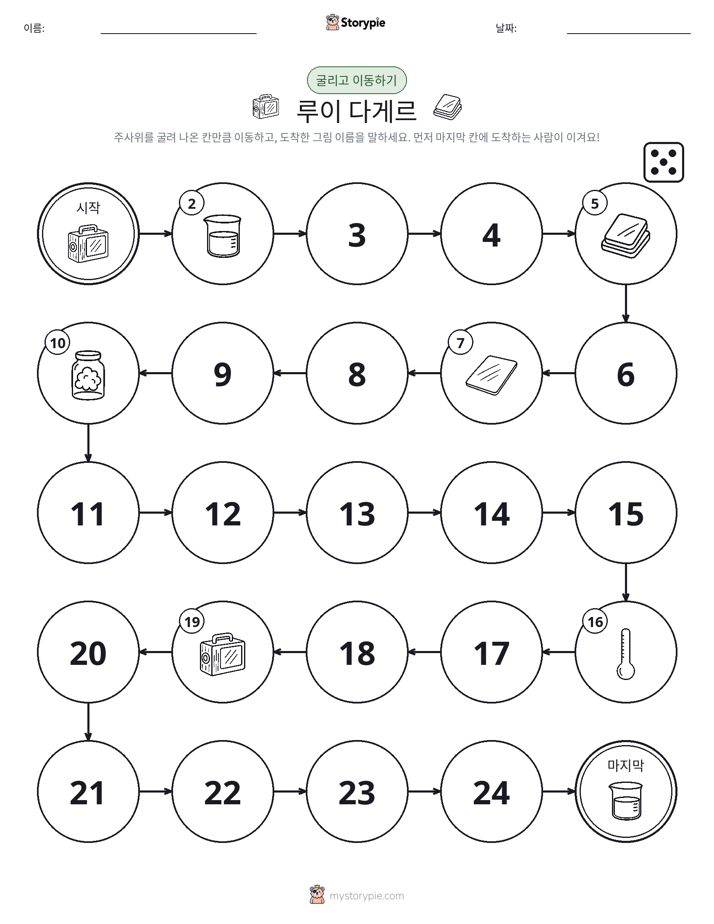 주사위 굴리고 이동하기 게임
