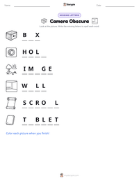 Camera Obscura printable worksheet preview