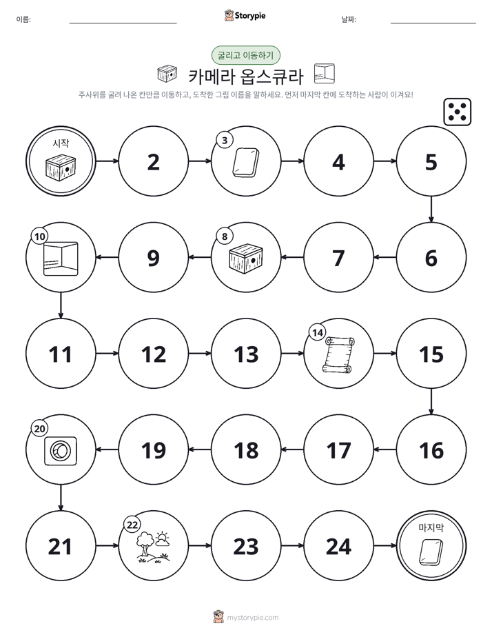 주사위 굴리고 이동하기 게임