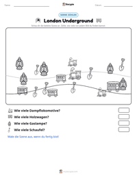 London Underground druckbare Arbeitsblatt Vorschau
