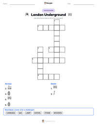 London Underground printable worksheet preview