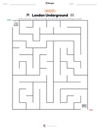 London Underground druckbare Arbeitsblatt Vorschau