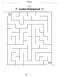London Underground printable worksheet preview