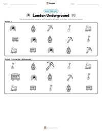 London Underground printable worksheet preview