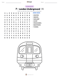 London Underground afdrukbare werkblad voorbeeld