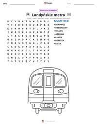 Podgląd drukowalnego arkusza ćwiczeń Londyńskie metro