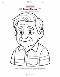 Cesar Chavez coloring page for kids