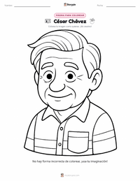 Página para colorear de César Chávez para niños
