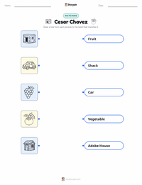 Cesar Chavez printable worksheet for kids