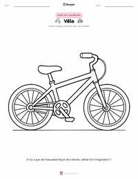 Page de coloriage Bicyclette pour les enfants