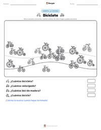 Vista previa de la hoja de trabajo imprimible de Bicicleta