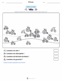 Aperçu de la feuille de travail imprimable Bicyclette