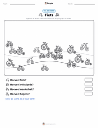 Fiets afdrukbare werkblad voorbeeld
