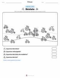 Prévia da folha de atividades imprimível Bicicleta