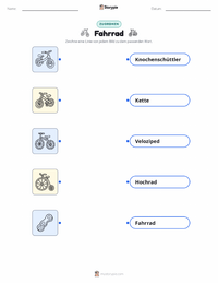 Fahrrad druckbare Arbeitsblatt Vorschau