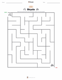 Bicycle printable worksheet preview