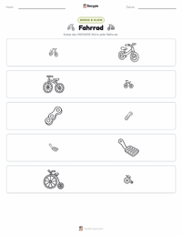 Fahrrad druckbare Arbeitsblatt Vorschau