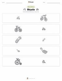 Bicycle printable worksheet preview