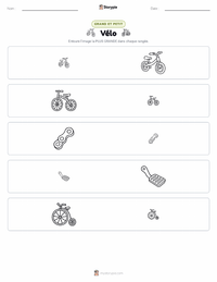 Aperçu de la feuille de travail imprimable Bicyclette