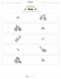 Fiets afdrukbare werkblad voorbeeld