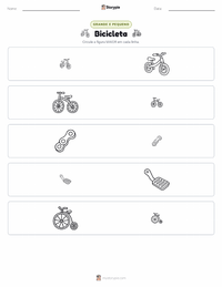Prévia da folha de atividades imprimível Bicicleta
