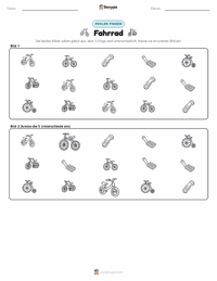 Fahrrad druckbare Arbeitsblatt Vorschau
