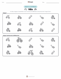 Aperçu de la feuille de travail imprimable Bicyclette
