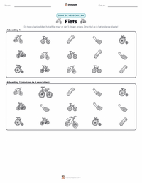 Fiets afdrukbare werkblad voorbeeld