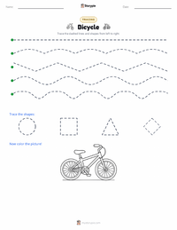 Bicycle printable worksheet preview