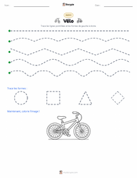 Aperçu de la feuille de travail imprimable Bicyclette