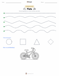 Fiets afdrukbare werkblad voorbeeld