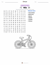 Aperçu de la feuille de travail imprimable Bicyclette