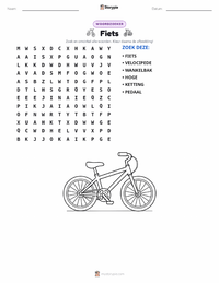 Fiets afdrukbare werkblad voorbeeld