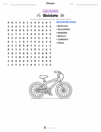 Prévia da folha de atividades imprimível Bicicleta