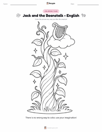 Jack and the Beanstalk - English coloring page for kids