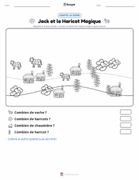 Aperçu de la feuille de travail imprimable Jack et le Haricot Magique - Anglais