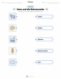 Hans und die Bohnenranke - Englisch druckbare Arbeitsblatt Vorschau