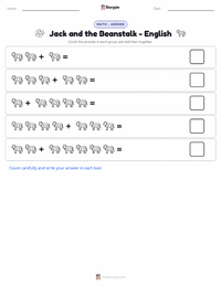 Jack and the Beanstalk - English printable worksheet preview