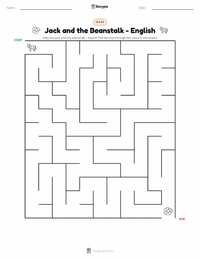 Jack and the Beanstalk - English printable worksheet preview
