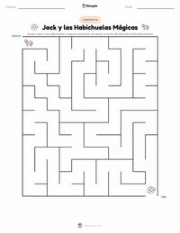 Vista previa de la hoja de trabajo imprimible de Jack y las habichuelas mágicas - Inglés