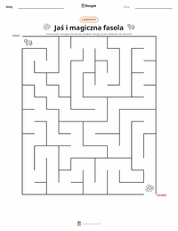 Podgląd drukowalnego arkusza ćwiczeń Jaś i magiczna fasola - Angielski