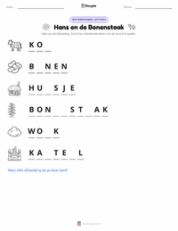 Jaap en de Bonenstaak - Nederlands afdrukbare werkblad voorbeeld