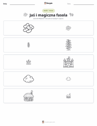 Podgląd drukowalnego arkusza ćwiczeń Jaś i magiczna fasola - Angielski