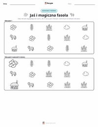 Podgląd drukowalnego arkusza ćwiczeń Jaś i magiczna fasola - Angielski