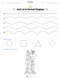 Aperçu de la feuille de travail imprimable Jack et le Haricot Magique - Anglais