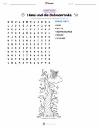 Hans und die Bohnenranke - Englisch druckbare Arbeitsblatt Vorschau